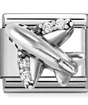 Charms NOMINATION Samolot z cyrkoniami Silver 925.jpg